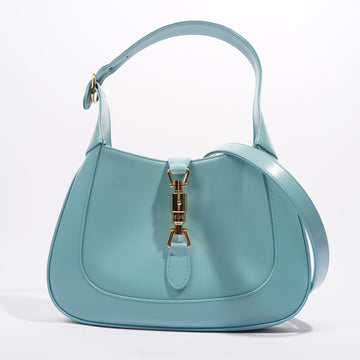 Gucci Womens Jackie 1961 Hobo Bag Blue Leather Small