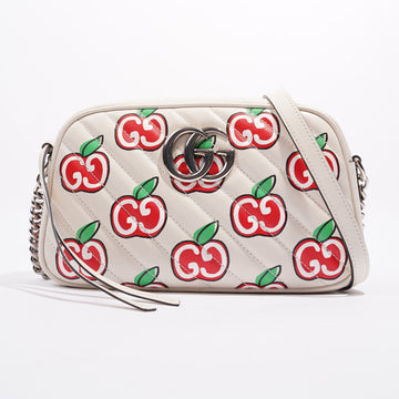 Gucci GG Apple Marmont Bag White Leather Small