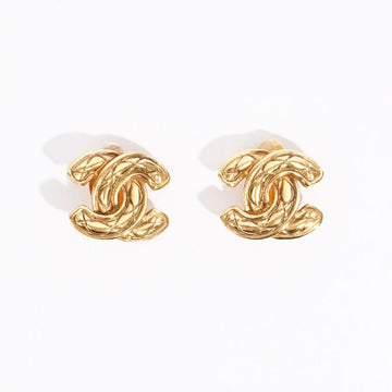 Chanel Womens Vintage Coco Earrings Gold