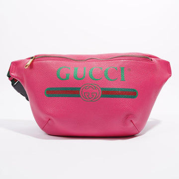 Gucci Womens Logo Belt Bag Pink Leather