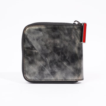 Christian Louboutin Zip Around Coin Purse Grey Patent Leather