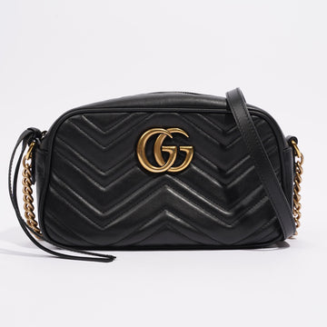 Gucci Womens Marmont Zip Black / Gold Small