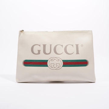 Gucci Womens Portfolio Clutch Bag Cream