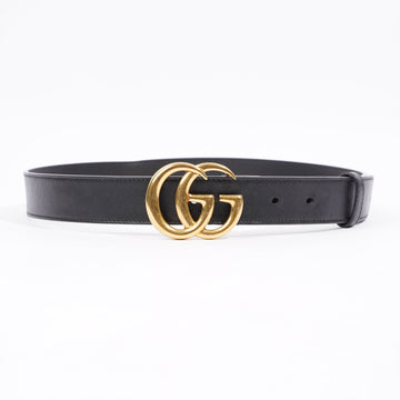 Gucci Womens Double G Marmont Belt Black Leather 75cm