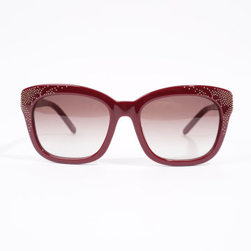 Chloe Womens Tiny Studs Sunglasses Burgundy Acetate 135