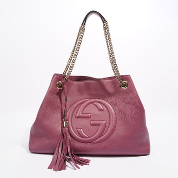 Gucci Womens Soho Shopper Tote Pink Leather