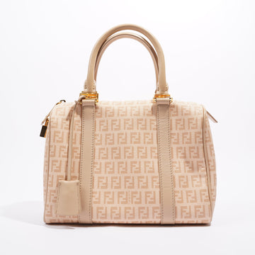 Fendi Womens Forever Bauletto Boston Bag Beige