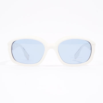 Burberry Round Sunglasses White Acetate 135