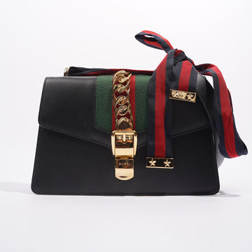 Gucci Womens Sylvie Black / Green / Red Medium