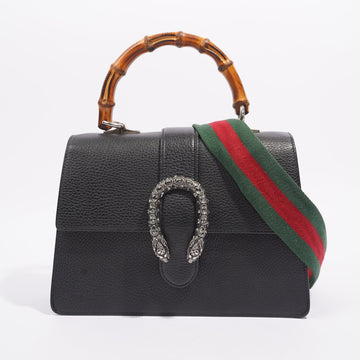 Gucci Dionysus Bamboo Top Handle Black Silver Medium