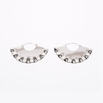 Loewe Womens Frills Earrings Silver
