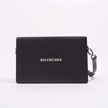 Balenciaga Womens Shopping Box Black Leather