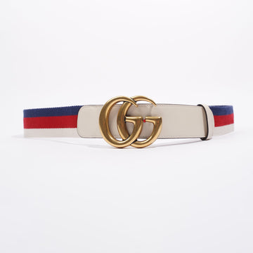 Gucci Marmont Belt White / Blue / Red 90cm - 36