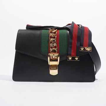 Gucci Womens Sylvie Black / Green / Red Medium