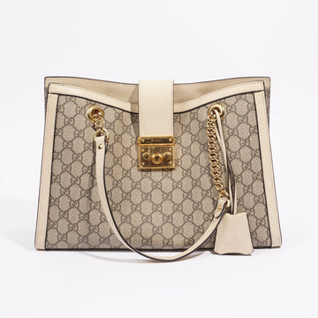 Gucci Womens Padlock Bag Supreme / White Medium