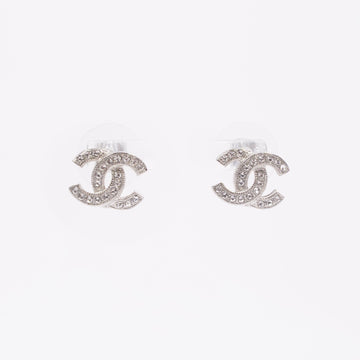 Chanel Womens CC Earrings Silver Finish Base Metal 2017