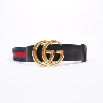 Gucci Womens Marmont Belt Navy / Red 80cm / 32