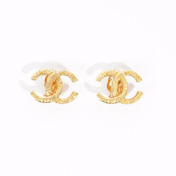 Chanel Womens CC Clip Earrings Gold Finish Base Metal