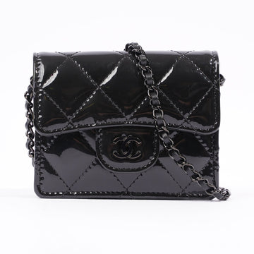 Chanel Wallet on Chain Black Patent Micro