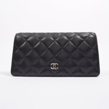 Chanel Womens Caviar Leather Purse Black