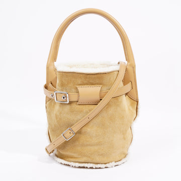 Celine Bucket Bag Camel / White Suede / Shearling