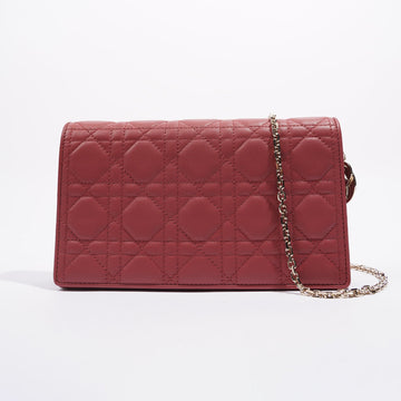 Christian Dior Womens Cannage Lady Dior Red WOC