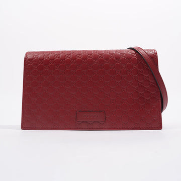 Gucci Womens Micro Guccissima Flap Crossbody Red Leather