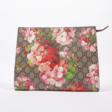 Gucci Womens GG Blooms Cosmetic Case Floral Print Canvas Large