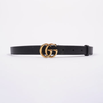 Gucci Womens Skinny Marmont Belt Black / Gold 95-30