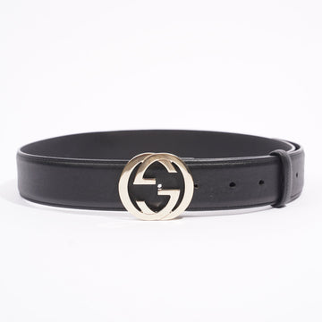 Gucci Womens Interlocking Belt Black / Silver 85cm / 34