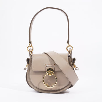 Chloe Womens Tess Bag Grey Leather Small