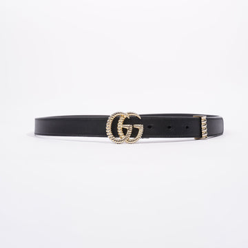 Gucci Womens Pearl Double G Belt Black 95-38