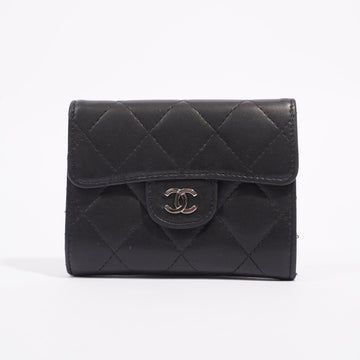 Chanel Womens Lamb Skin Wallet Black