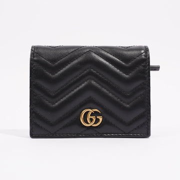 Gucci Womens Marmont GG Wallet Black Leather Small