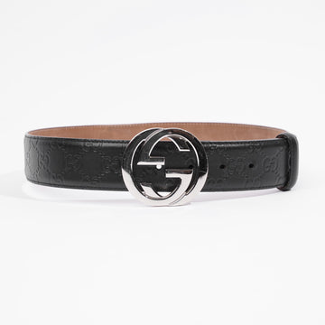 Gucci Signature Leather Belt Black GG Supreme Leather 75cm 30