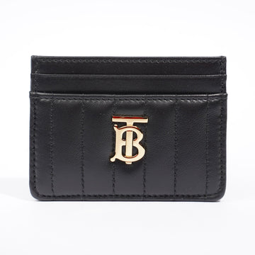 Burberry Quilted Lola Card Holder Black Lambskin Leather