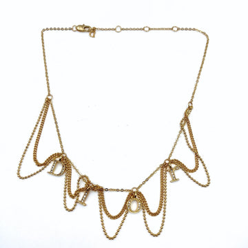 DIOR women's necklace in golden metal and rhinestones