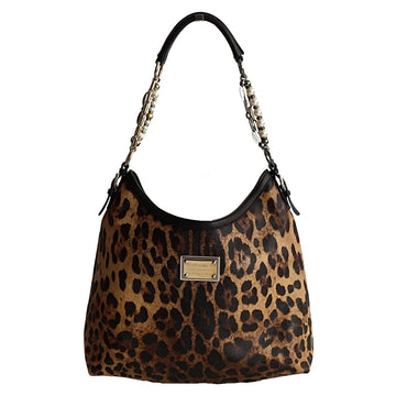 DOLCE & GABBANA Shopper shoulder bag in animal print coated canvas