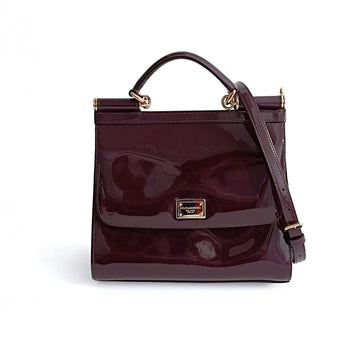 DOLCE & GABBANA Dolce & Gabbana Dolce & Gabbana Sicily Grande shoulder bag in purple patent leather