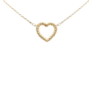 Tiffany Sterling Silver and 18K Twisted Heart Pendant Necklace