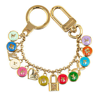 LOUIS VUITTON Enamel And Brass Pastilles Key Chain & Bag Charm