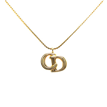 DIOR Gold Plated CD Logo Pendant Necklace Costume Necklace