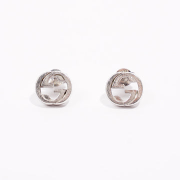 Gucci Interlocking G Earrings Silver Silver Sterling