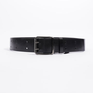 Burberry Large Buckle Belt Black Leather 36