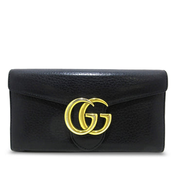 GUCCI GG Marmont Leather Long Wallet Long Wallets