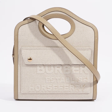 Burberry Mini Pocket Bag Ecru Cotton