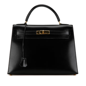 Hermes Box Calf Kelly Sellier 32 Satchel