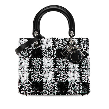 DIORMedium Lambskin Sequin Embellished Lady  Satchel