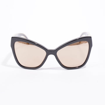 Chanel Cat Eye Sunglasses Black / Gold Acetate 135mm