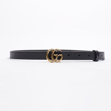 Gucci GG Marmont Thin Belt Black Leather 80cm 32